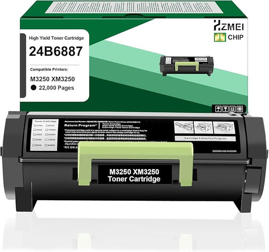 24B6887 Toner Cartridge High Yield 24B6887 Black Toner Compatible for Lexmark 24B6887 Toner for M3250 XM3250 Printer 22,000 Pages
