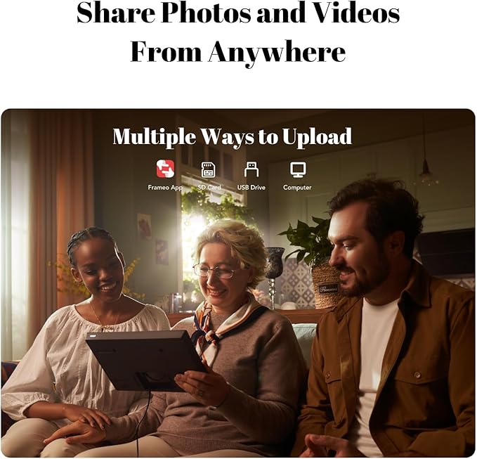 pexar by Lexar Digital Picture Frame, 10.1 inch Touch Screen Ultimate Clarity, Anti-Glare Stunning Under Lighting, WiFi Photo Frame 32GB for Home Decor, Gifting, Share Photos/Videos via APP