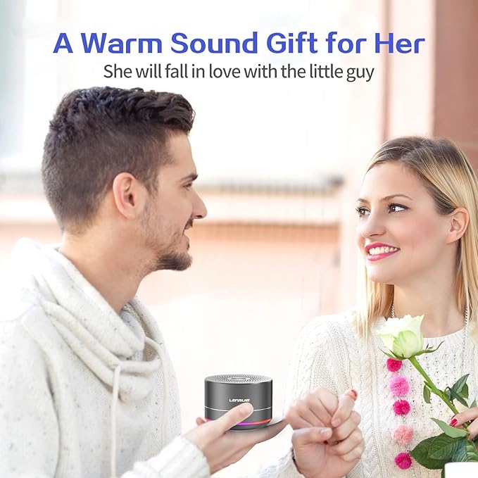 LENRUE Portable Bluetooth Speakers,Wireless Speaker with Clear Sound, Long Playtime, Small Mini Metal Speaker,Christmas Birthday Gifts for Men, Women,Kids (Space-Gray)