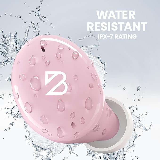 Back Bay Audio Tempo 30 Wireless Earbuds for Small Ears - Award-Winning Sound, Sweatproof Bluetooth Earbuds, Comfortable Ear Buds for Women, Pink Earphones Small Ear Canals, Long Battery Headphones