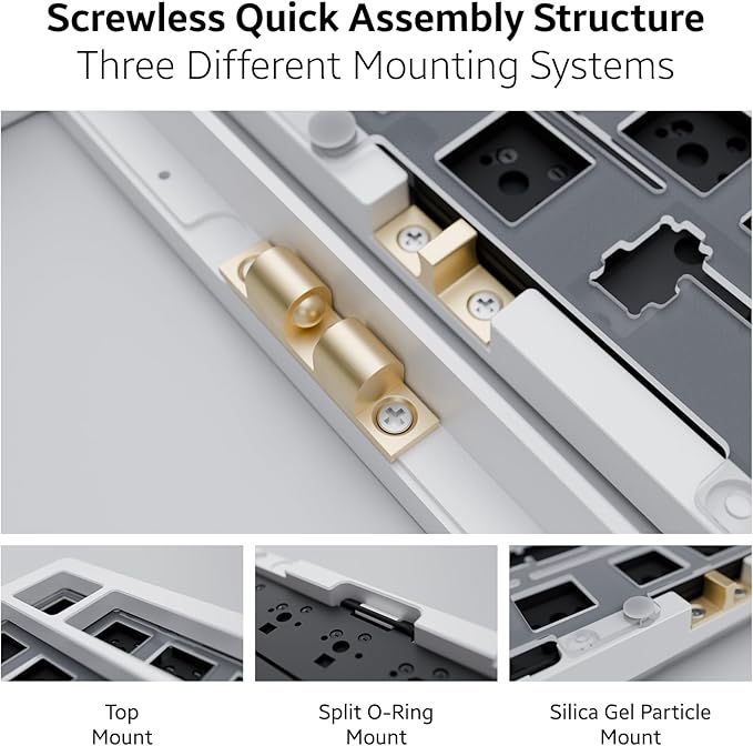 Chilkey ND75 Aluminum 75% Wireless Mechanical Gaming Keyboard with LCD Screen, Quick Assembly, BT/2.4G/USB-C, Hot Swappable Per-Key RGB Custom Keyboard for Windows, MacOS