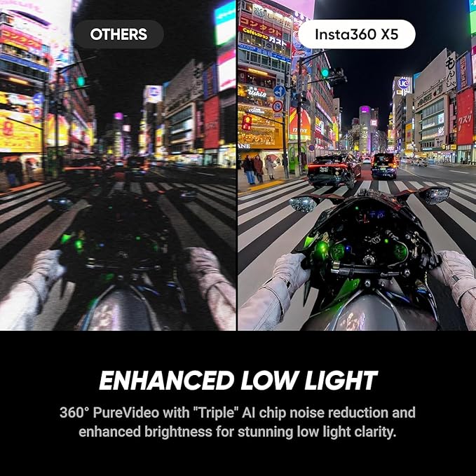 Insta360 X5 Extended Selfie Stick Bundle((3m/9.8ft))-8K Waterproof 360 Action Camera with 1/1.28" 48MP Sensors, 8K 360 HDR Video, 72MP 360 Photo |Bundle Includes Selfie Stick, Lens Cap (1TB)