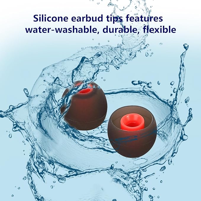 Earbud Replacement Tips Silicone Earbud Tips Earbud Covers Fit for in-Ear Headphones (Inner Hole 3.8mm -5.1mm) Ear Tips Earbud Rubber Tips 9 Pairs S/M/L