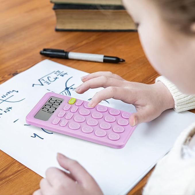 Basic 4 Function Calculator for Students and Office: Small, Portable, and Easy-to-use - Suitable for School and Office Essentials(Purple)