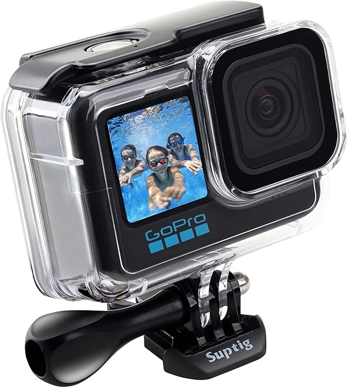 Suptig Waterproof Case Protective Housing Underwater Dive Housing for GoPro Hero 12/Hero 11/Hero 10/Hero 9 Black Waterproof 164F