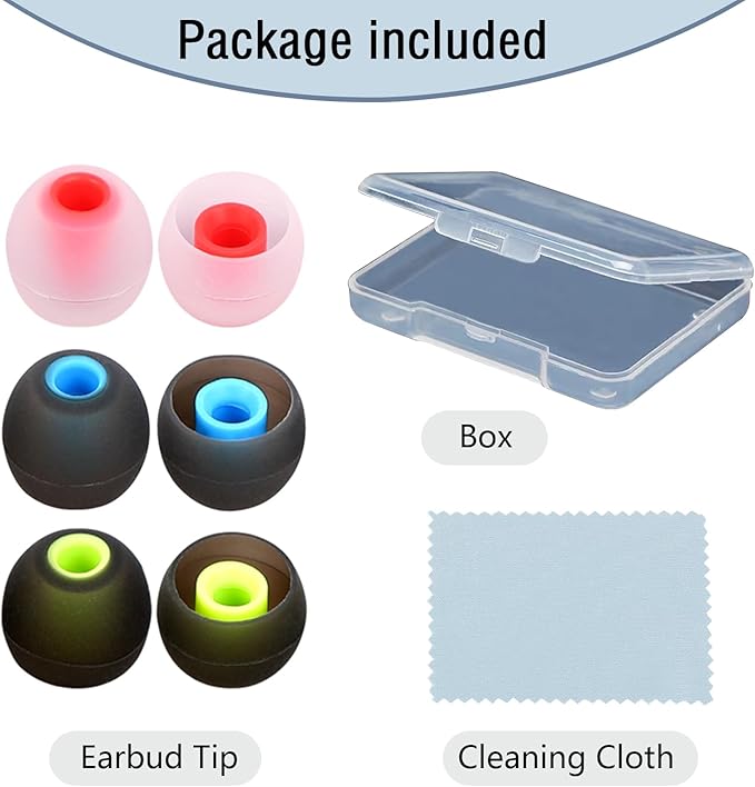 Silicone Replacement Earbud Tips Earbud Covers Ear Tips Fit for in-Ear Headphones (Inner Hole 3.8mm -5.1mm) Earbud Replacement Tips 9 Pairs