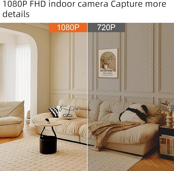 ULar 1080P Square Camera with 940nm Night Vision & Motion Detection,Picture Taking cam,Nanny Cam,Pet Cameras,Smart Indoor Security.