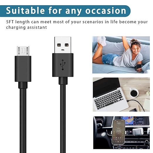 TV Stick Charger for Amazon Fire TV Stick 10W Micro USB Charger Adapter 5FT Cable Cord