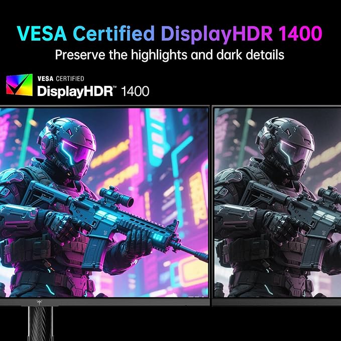 KTC 27 Inch 4K MiniLED Gaming Monitor, UHD 3840x2160 Dual Mode (4K 160Hz/FHD 320Hz), HDR 1400, Fast IPS, Type-C 65W, KVM, VESA, Tilt & Swivel & Height Adjustable, White, M27P6