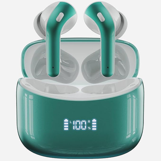 Wireless Earbuds Bluetooth 5.4, 60H Playtime Bluetooth Headphones with Mic, LED Display, IPX7 Waterproof in-Ear Earphones for Sports, Running, Workouts