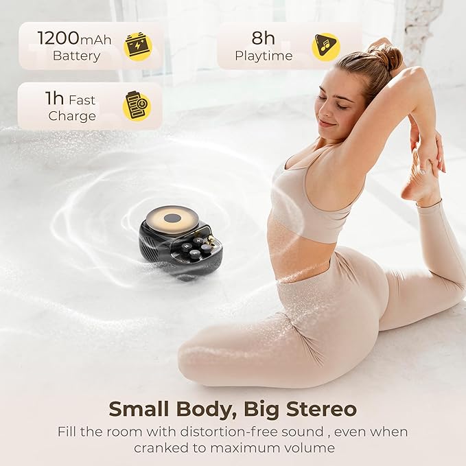 Speakers Bluetooth Wireless, 3 in 1 Protable Cute Speakers with Aromatic Tray, Vintage Record Player Look, Adjustable Ambient Lights for Home Office Decor, Gifts for Mother, Girlfriend, Men