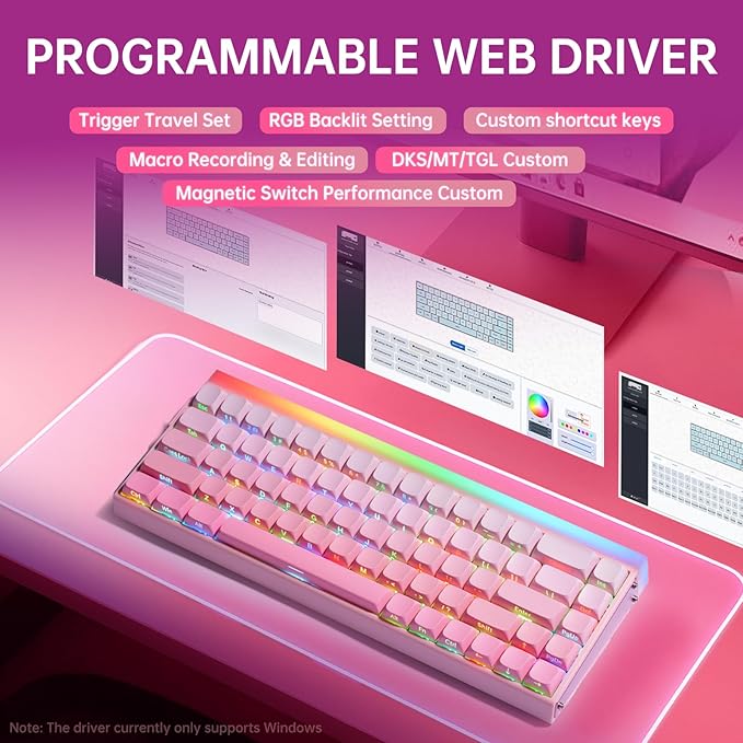 x AULA HERO 68HE Gaming Keyboard,Wired Mechanical Keyboards RGB Backlit Portable 68 Keys Hall Effect Magnetic Ultra-Compact 8K Hz Polling Rate MDA Keycaps Mini Keyboard for PC Laptop Mac Windows Gamer