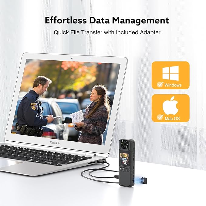 Z11 2K Body Worn Camera - 64GB Camera, 1700mAh Battery, 7 Hrs Video, 180° Rotatable Lens for Cycling, Delivering Goods, and Law Enforcement