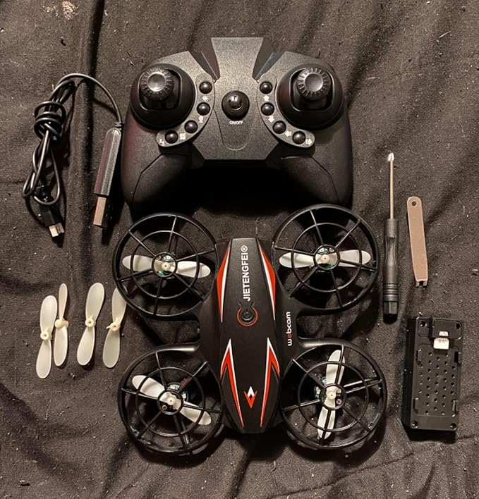 RC Drone with Altitude Hold and Headless Mode,Quadcopter with Blue&Green Light,Propeller Full Protect,2 Batteries and Remote Control,Easy to fly Kids Gifts Toys for Boys and Girls