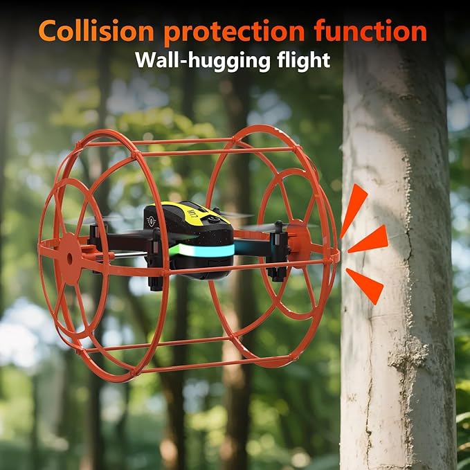 M17 Protective Cover Mini Drone RC Quadcopter for Beginners Land-Air Dual Mode Drone Headless Mode 3 Speed Modes 3D Flip Rechargeable Battery One Key Control