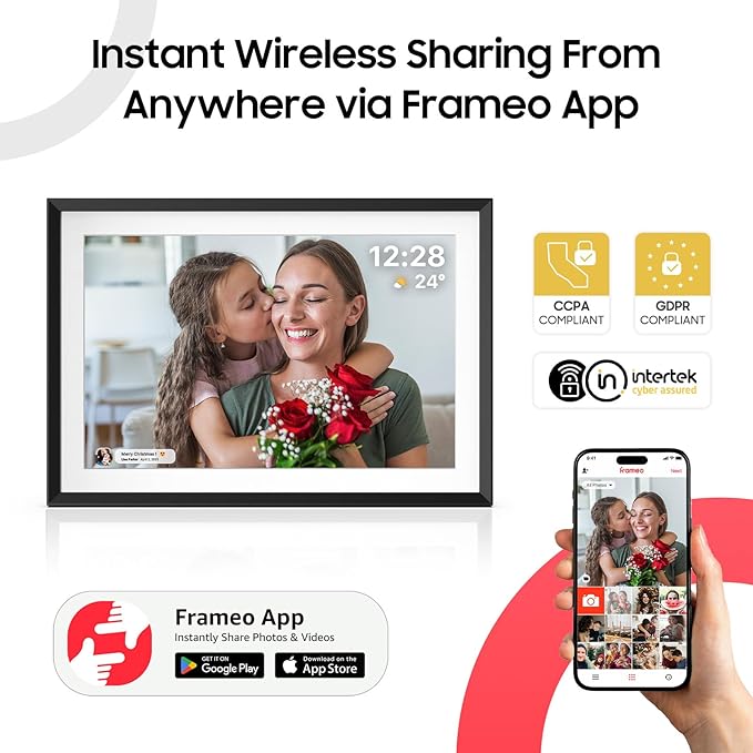 ApoloSign Digital Picture Frame 10.1 inch, Frameo Digital Photo Frame, WiFi Electronic Frame with 32GB Storage, 1280x800 HD IPS Touch Screen, Auto-Rotate, Slideshow, Share Photos/Videos Instantly