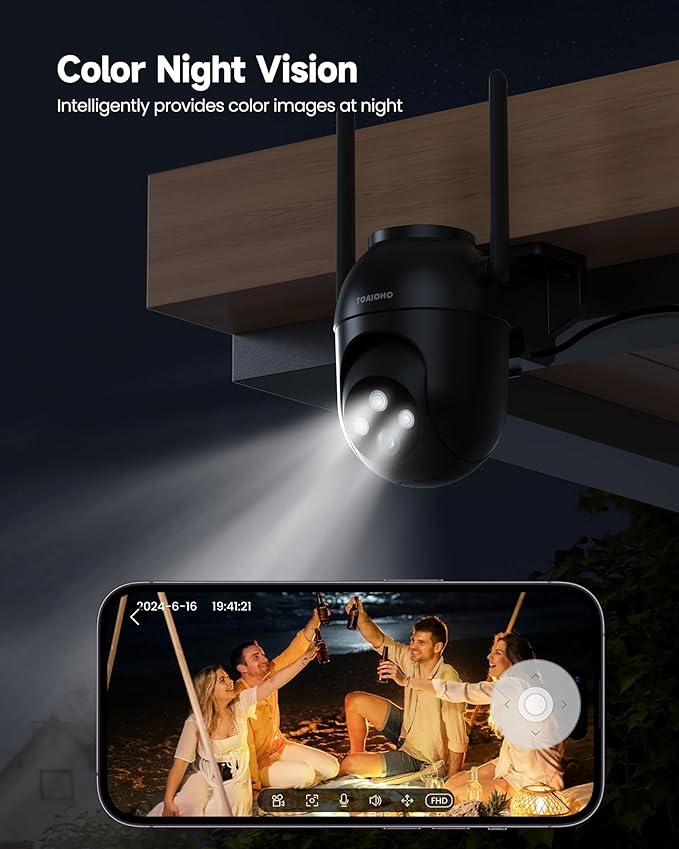 3MP Security Camera Outdoor Wired: Camera for Home Security Outdoor 2.4G/5G WiFi Homekit Dome Surveillance Video Cam Outside 360° PTZ Auto Tracking Color Night Vision 24/7 Recording Motion Detection