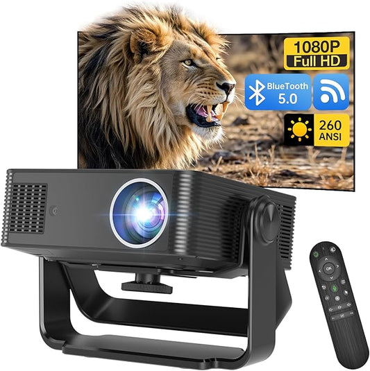 [Netflix Officially & Native 1080P] MT-VIKI Mini Projector with WiFi and Bluetooth, Native 1080P Portable Outdoor Movie Projector, Electric Focus, Auto Keystone