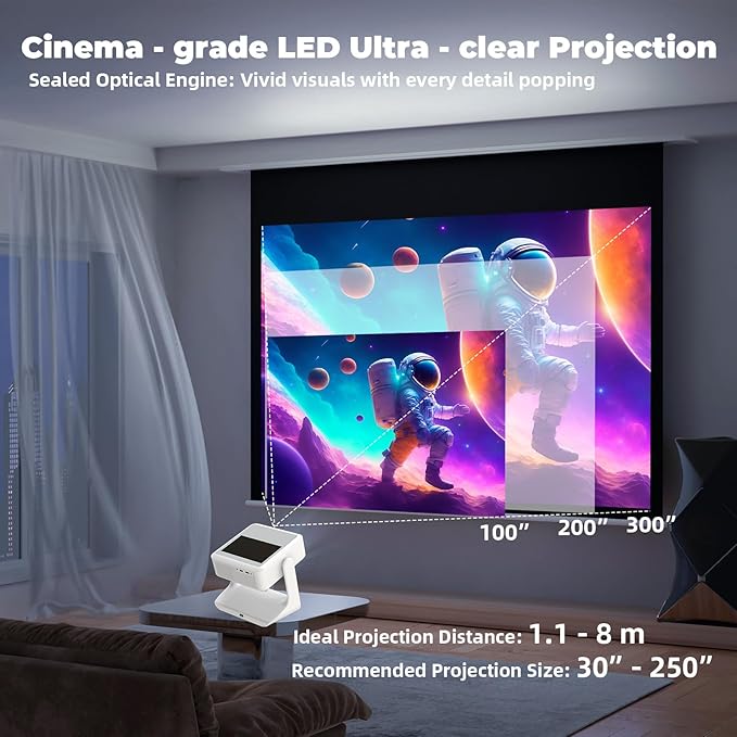 [Touch Screen/Auto Focus & Keystone/Built-In Apps] A2Pro Smart Projector with Touch Tablet , Wifi 6 Bluetooth Portable Movie Projector with Stereo Speaker, Support 4K, 800 ANSI, Indoor/Outdoor Use