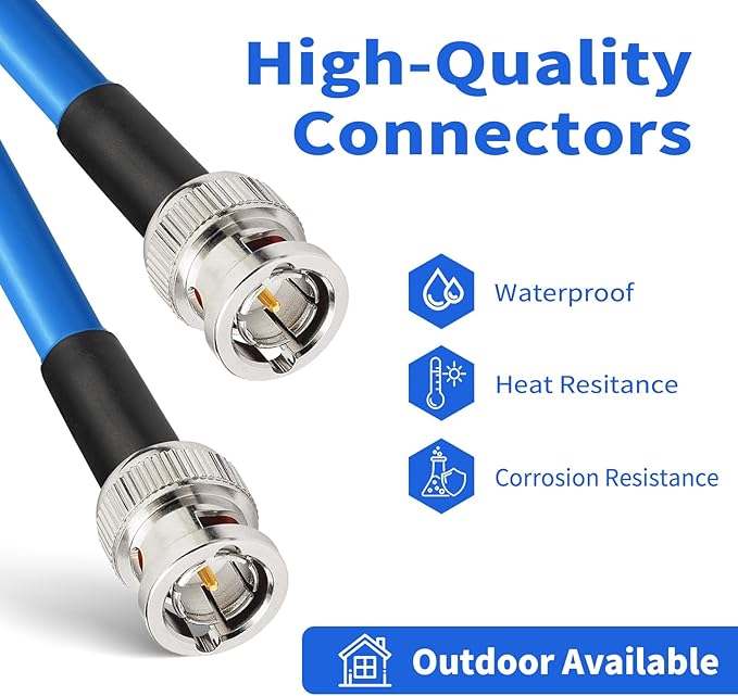 Superbat 3G 6G SDI Cable 150ft BNC SDI Video Cable 75 Ohm Belden 1694A Support 6G 3G-SDI HD-SDI Video Security Camera, Converter