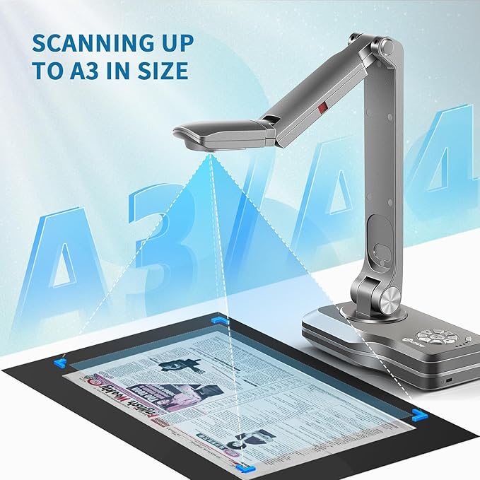 JOYUSING V500-4k VGA/HDMI/USB Three Mode 13MP Document Camera, OCR for Windows, Compatible with Real-time Projection, Web Conferencing, Distance Learning, Remote Teaching - Mac, Windows, Chromebook