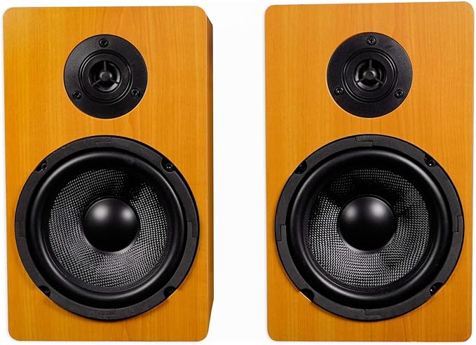 Rockville Pair RockShelf 68C V2 400W Wood 6.5" Bookshelf Speakers, 8 Ohm, Kevlar Woofers, Silk Dome Tweeters, Wall-Mountable, for Home Theater and Music
