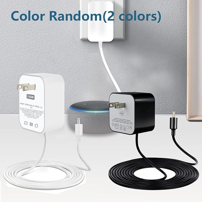 15W Power Adapter for Echo, Dot 3rd & 4th Gen, Kids Edition, Show 5, Spot, and Fire TV Cube, 5Ft AC Adapter Power Cord