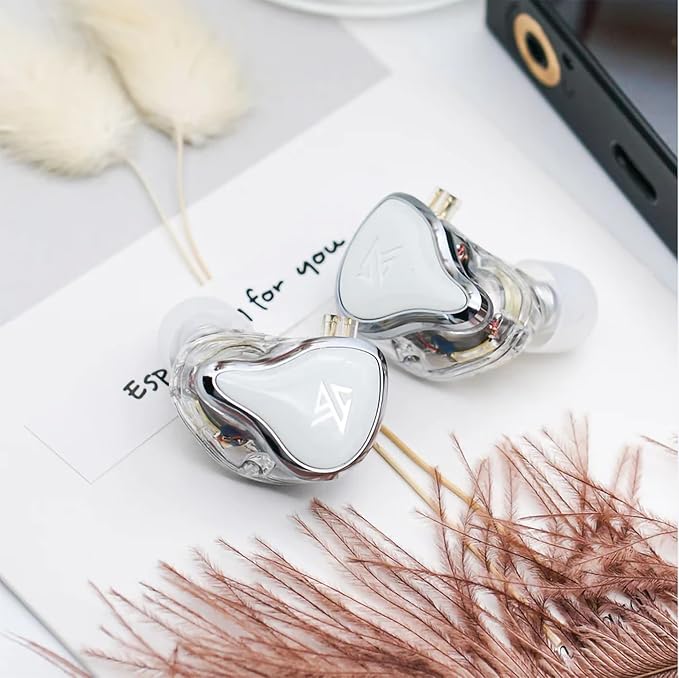 KZ ZAS 7BA+1DD in Ear Earphone 8 Unit Hybrid Technology Flagship Wired Earbuds Monitor Headphones 8Core Cable Music Sport Earphone (with Mic, White)