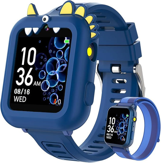 Smart Watch for Kids with 39 Games Touchscreen Camera Video, Music Player, Pedometer, Calculator, Calendar, Stopwatch, Flashlight, Alarm Clock 12/24 hr, Birthday Gifts Toys for Boys Ages 3-12