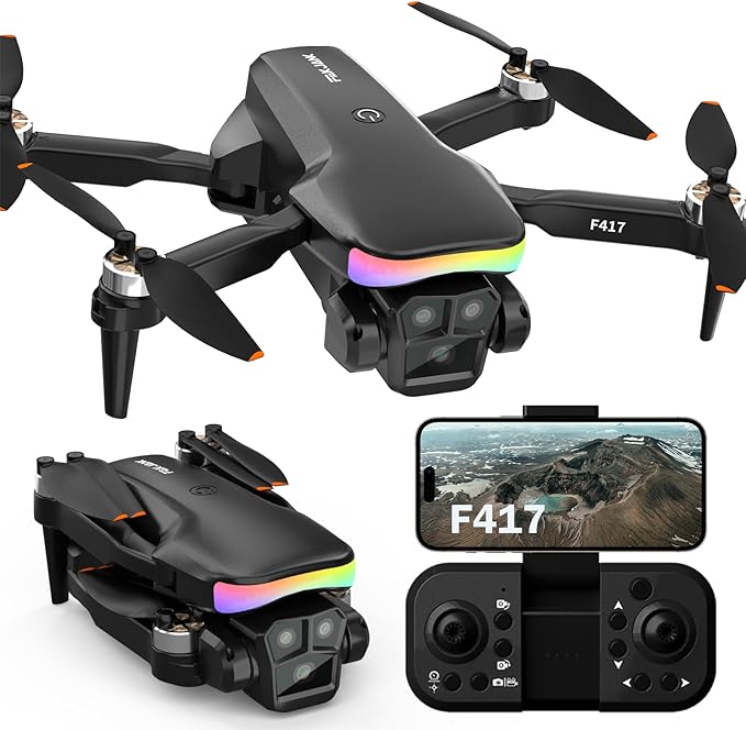 Drone with 1080P Camera for Adults,LED Colorful Light,FPV Drones Outdoor for Beginners Children,RC Quadcopter with WiFi Transmission Altitude Hold Tap Fly Optical Flow Positioning