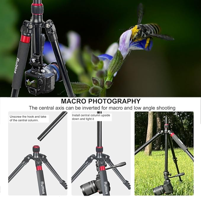 Camera Tripod, 70" Video Tripod with Fluid Head, Aluminum Heavy Duty Tripod with Carry Bag, Professional Camera Tripods & Monopods, Compatible with Canon, Sony, DSLR, Camcorder (TM70-FB1)