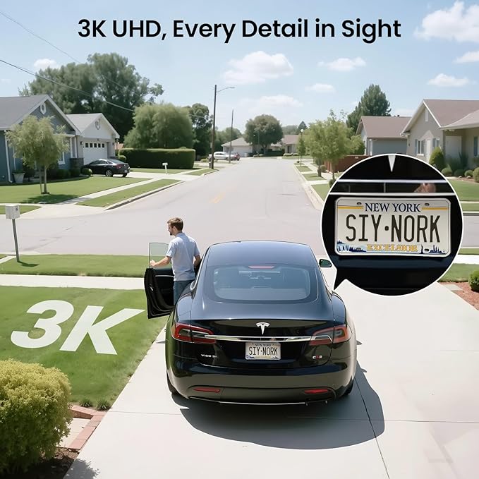 AOSU Security Cameras Wireless Outdoor, 6-Cam Kit, No Subscription, Homebase Expandable to 1TB (32GB Built-in), 5MP Solar Camera Wireless Outdoor, 360° Pan & Tilt, Human Auto Tracking, Easy Setup