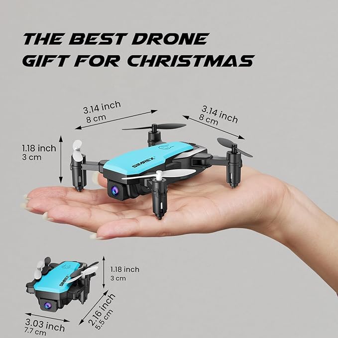 X300C Mini Drone with Camera 720P HD FPV, RC Quadcopter Foldable Drone With Altitude Hold, 3D Flip, Headless Mode, Gravity Control and 2 Batteries, Gifts for Kids, Adults, Beginner (Blue)