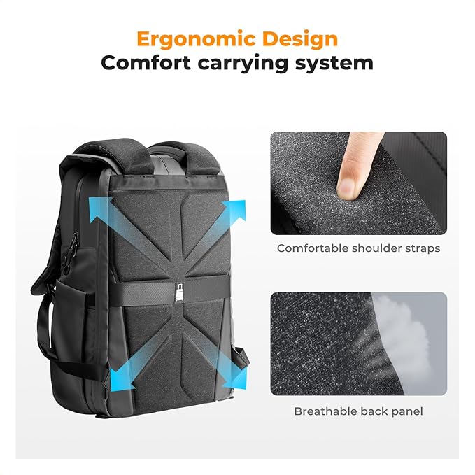 K&F Concept Camera Backpack, Camera Bags for Photographers Large Capacity Camera Case with Raincover,15-15.6 Inch Laptop Compartment Compatible for Canon/Nikon/Sony/DJI Mavic Drone