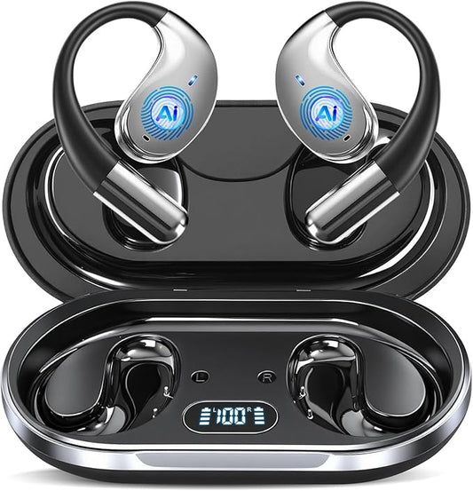 AI Translation Earbuds Real Time 164 Languages 80H Playtime Translator Ear Buds Audifonos Traductores Inglés Español Wireless Earphones Bluetooth Headphones for Travel Business Meeting Learning Black