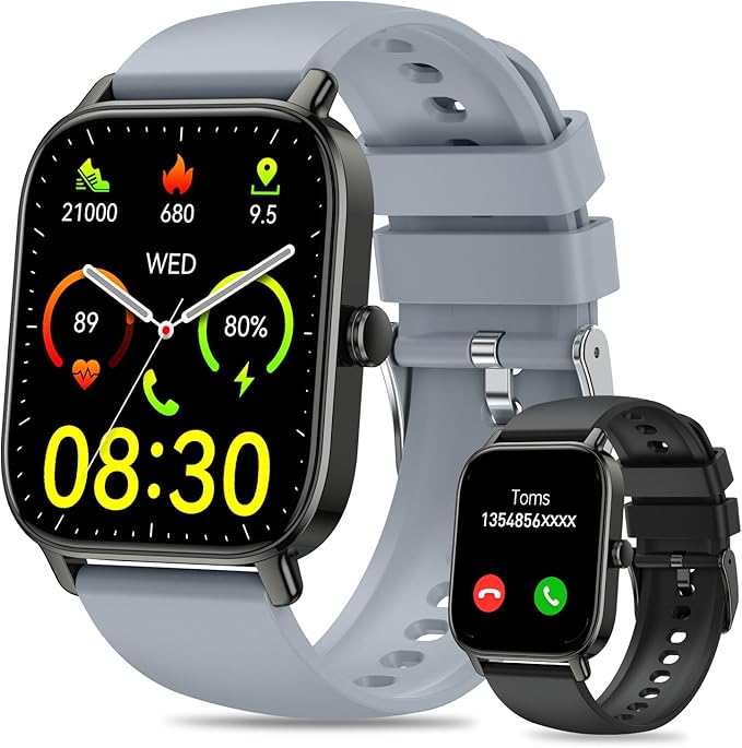 Smart Watch for Men Women Fitness: Make Answer Call Digital Mens Watches Waterproof Running Pedometer Smartwatch for Android Phone iPhone Samsung Compatible Sleep SpO2 Heart Rate Monitor Step Tracker