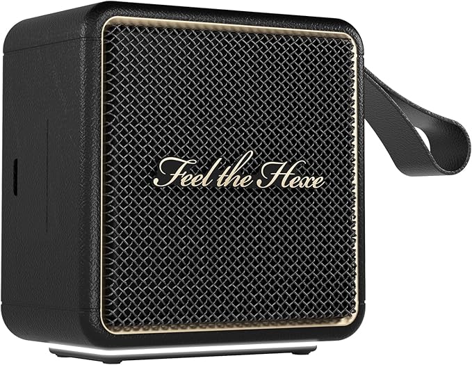 Bluetooth Speaker Portable IP67 Waterproof with 3 Colorful LED Lights TWS Pairing Support Wireless/Aux Cable/SD Card/U Disk Input for Outdoor/Home/Party/Bathroom (Black)