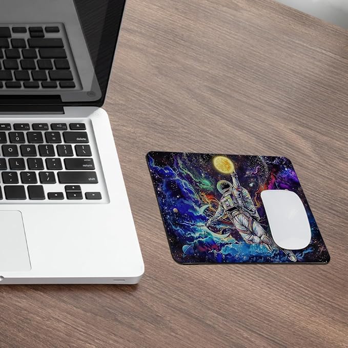 hold fizz Gaming Space Astronaut Mouse Pad, Small Cool Galaxy Gamer Mouse Pad, Cool Gaming Mousepad Accessories for Desk, Laptop, Computer, Office, Boys Kids Room Decor, 9.5x7.9 Inch