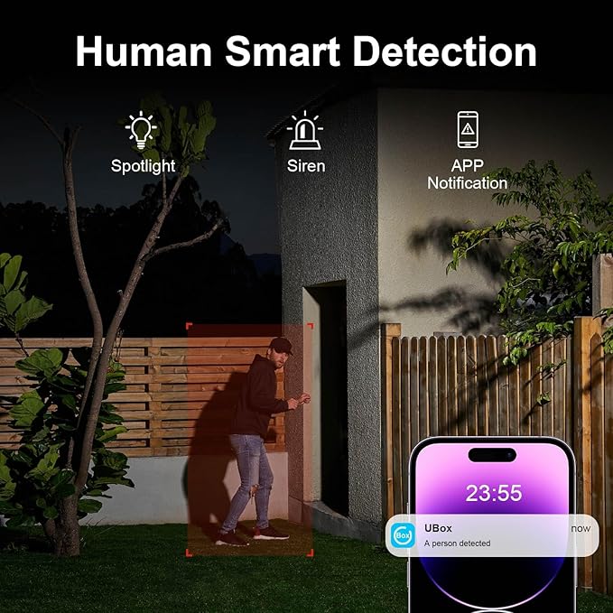 4G LTE Cellular Security Camera, Solar Security Cameras Wireless Outdoor, No WiFi Security Camera Outdoor, Color Night Vision, PIR Human Detection, Two-Way Talk, IP66 Waterproof, Built-in SIM Card