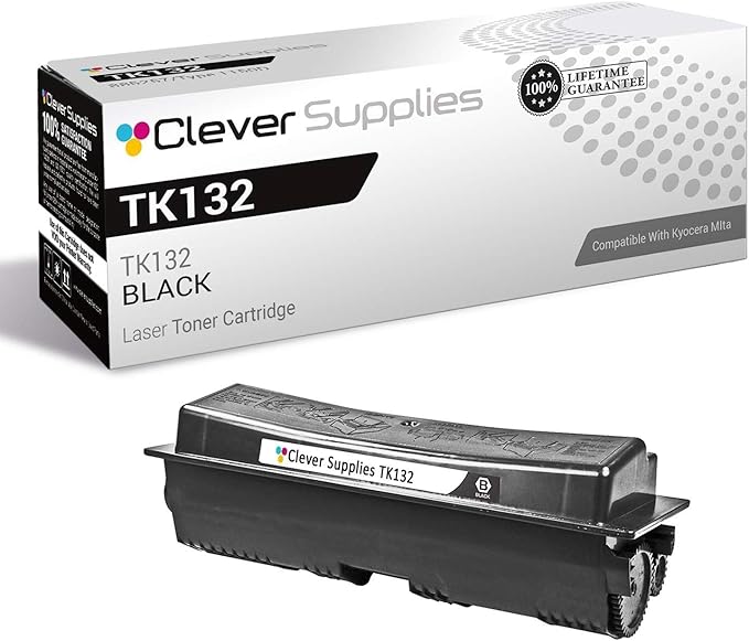 CS Replacement Toner Cartridge Compatible with Kyocera-Mita TK132 Black FS-1028mfp, FS-1128mfp, FS-1300D, FS-1350DN Black