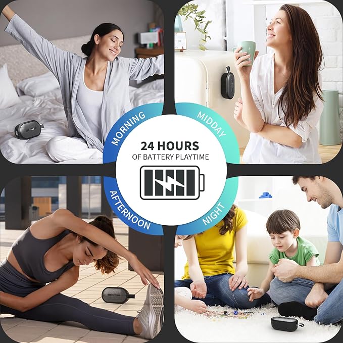 SOWO Wireless Portable Small Speaker, Ultra Magnetic Bluetooth Speaker for Golf Cart, Coverless IP67 Waterproof, 24 H Playtime, Pro Sound, Clip Hanging Design for Outdoor, Indoor - Black