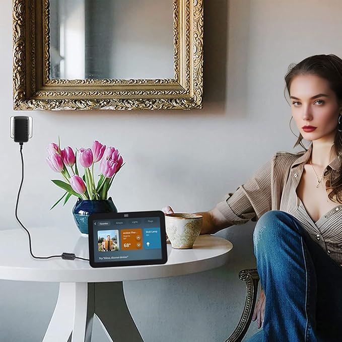 30W Power Cord Replacement for Echo Show 8 (1st 2nd 3rd Gen), Show 10 (3rd Gen), Show 15/21, Echo 3rd 4th Generation Power Adapter, Alexa Wall Charger Cable 6.6ft