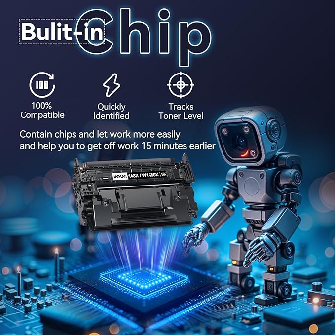 148X Black High Yield Toner Cartridge - with Chip Compatible Replacement for HP 148X 148A W1480X W1480A for HP Laserjet Pro MFP 4101fdw 4001dn 4001n 4101fdn 4001dw Printer for Office Work - 2 Pack