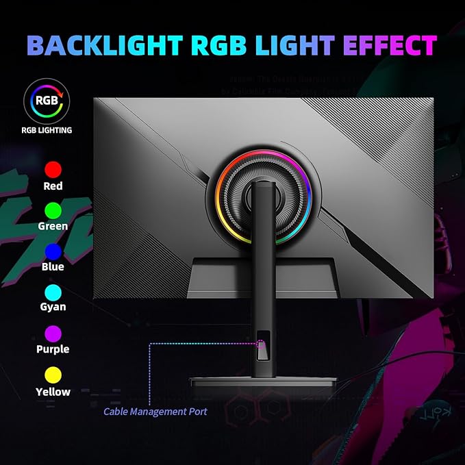 27 Inch 4K 144/160Hz Gaming Monitor, UHD 3840x2160 Fast IPS Panel PC Monitor, 135% sRGB, HDR400Nit, Freesync & G-sync, Support PS5 Xbox 4K 120Hz, HDMI 2.1,DP 1.4, Height/Vertical Adjustment