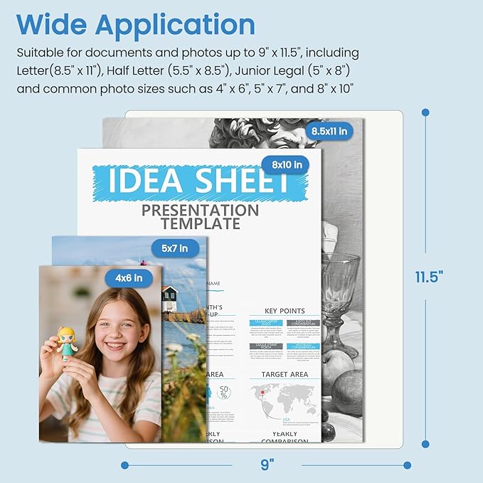 200 Pack Thermal Laminating Pouches 10 Mil, 9 x 11.5 Inches Clear Laminating Sheets, Wide Size Compatibility Office Laminating Supplies for Letter, Photo, Card and ID Badge