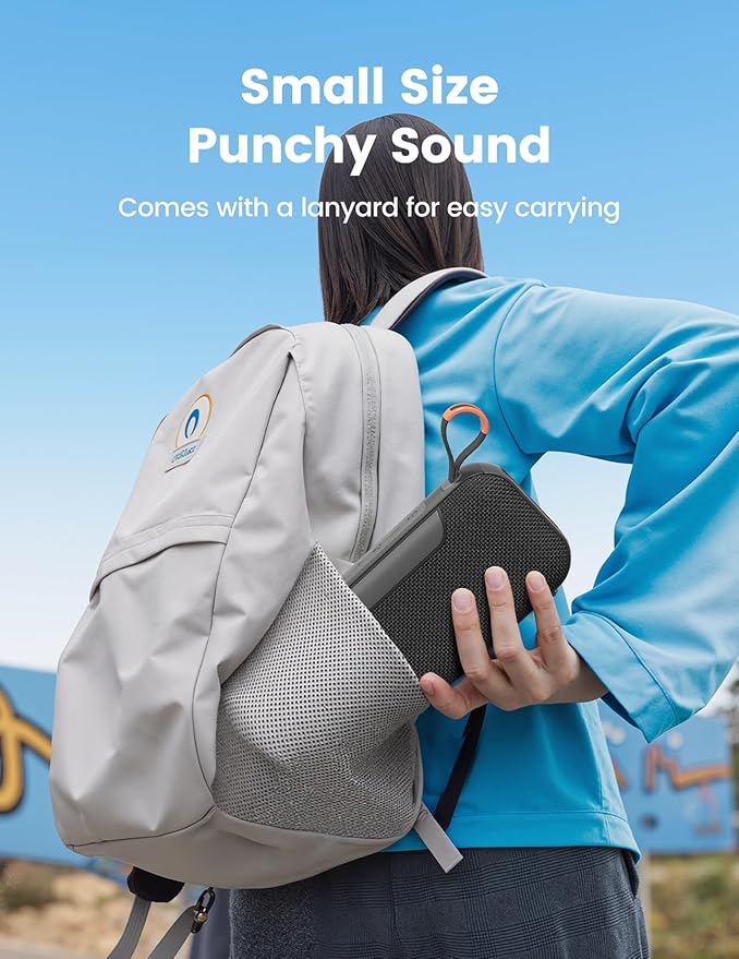 Portable Bluetooth Speaker Wireless: White Elephant Gifts Stocking Stuffers for Adults/Men/Teens, 30H Playtime, Powerful Bass, RGB Lightshow, IPX5 Water Resistant, Beach Vacation Essentials, Black