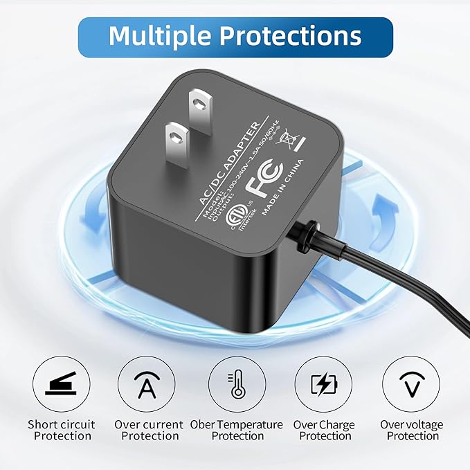 Amazon Echo Dot 3rd/4th Gen Power Adapter with Clock, Kids Edition, Show 5, Spot, Fire TV Cube AC/DC Adapter