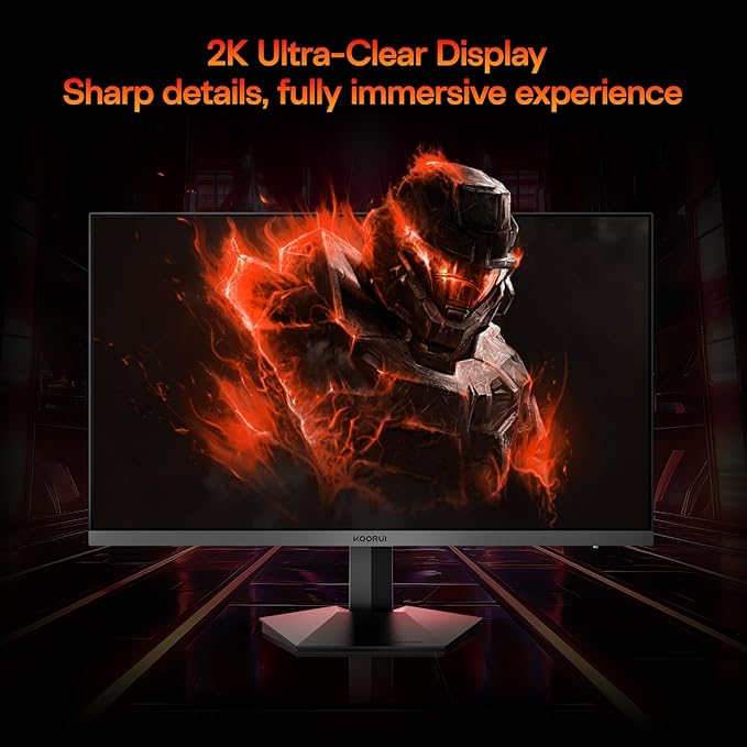 KOORUI 27 inch Gaming Monitor QHD (2560x1440),1440P,260Hz Refresh Rate,IPS Panel, 3-Sided Frameless,Adaptive Sync, VESA, Support DP & HDMI