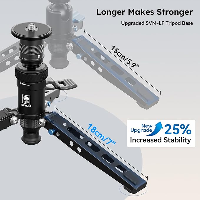 SIRUI Carbon Fiber Monopod, 57" Camera Monopod with Pedal Feet, One-Step Height Adjustment with Twist Lock, Compact & Rapid System for DSLR Camera, Max Load 22lbs/ 10kg, SVM-145P