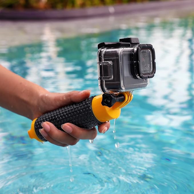 60M/196FT Waterproof Case for GoPro Hero 13 12 11 10 9 Black, Floating Handle Grip Pole Stick Monopod Underwater Accessories Protective Case Dive Shell